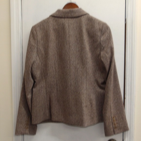 Talbots Kate Fit Women's 14 Brown Tweed Blazer Jacket"Romantically Curvy"/ #2648 - Picture 6 of 6